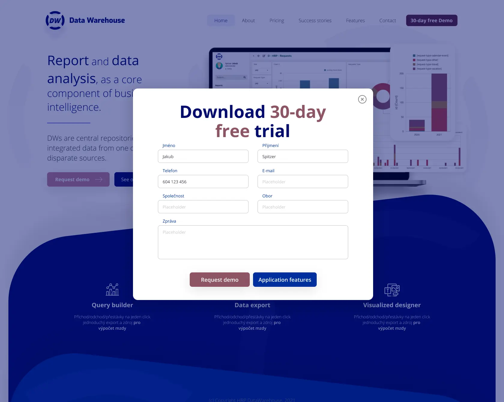 DataWarehouse Homepage Modules & Partners