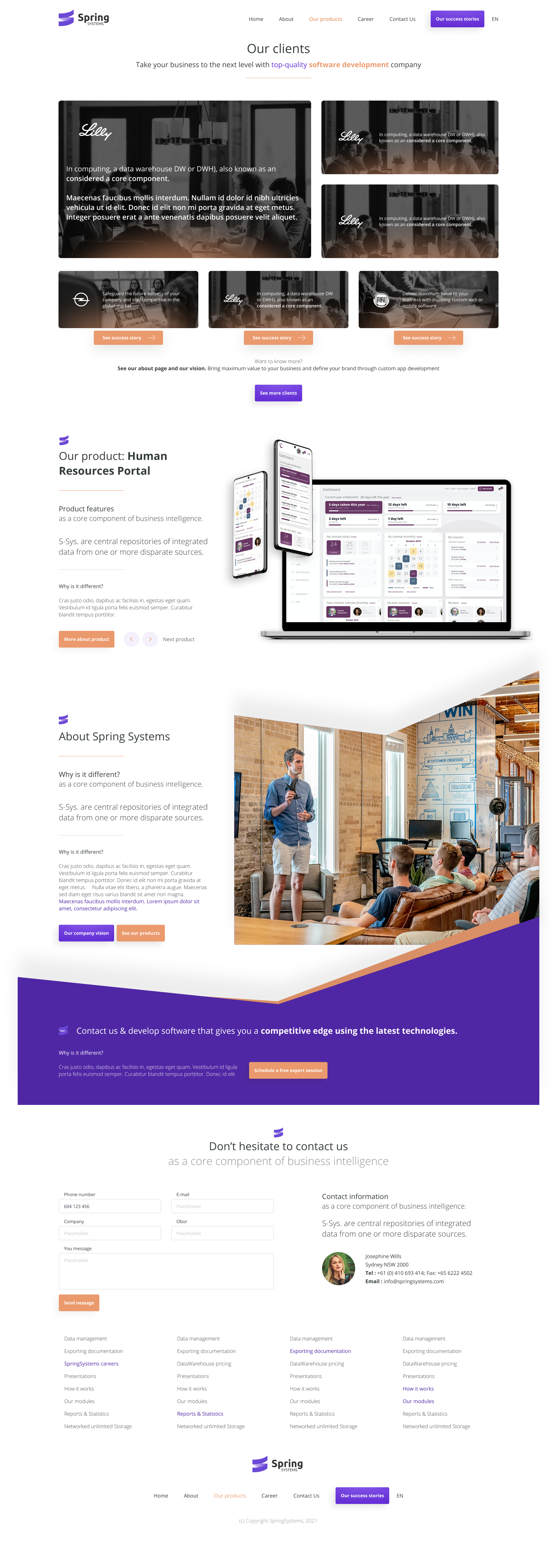 Our Clients page
