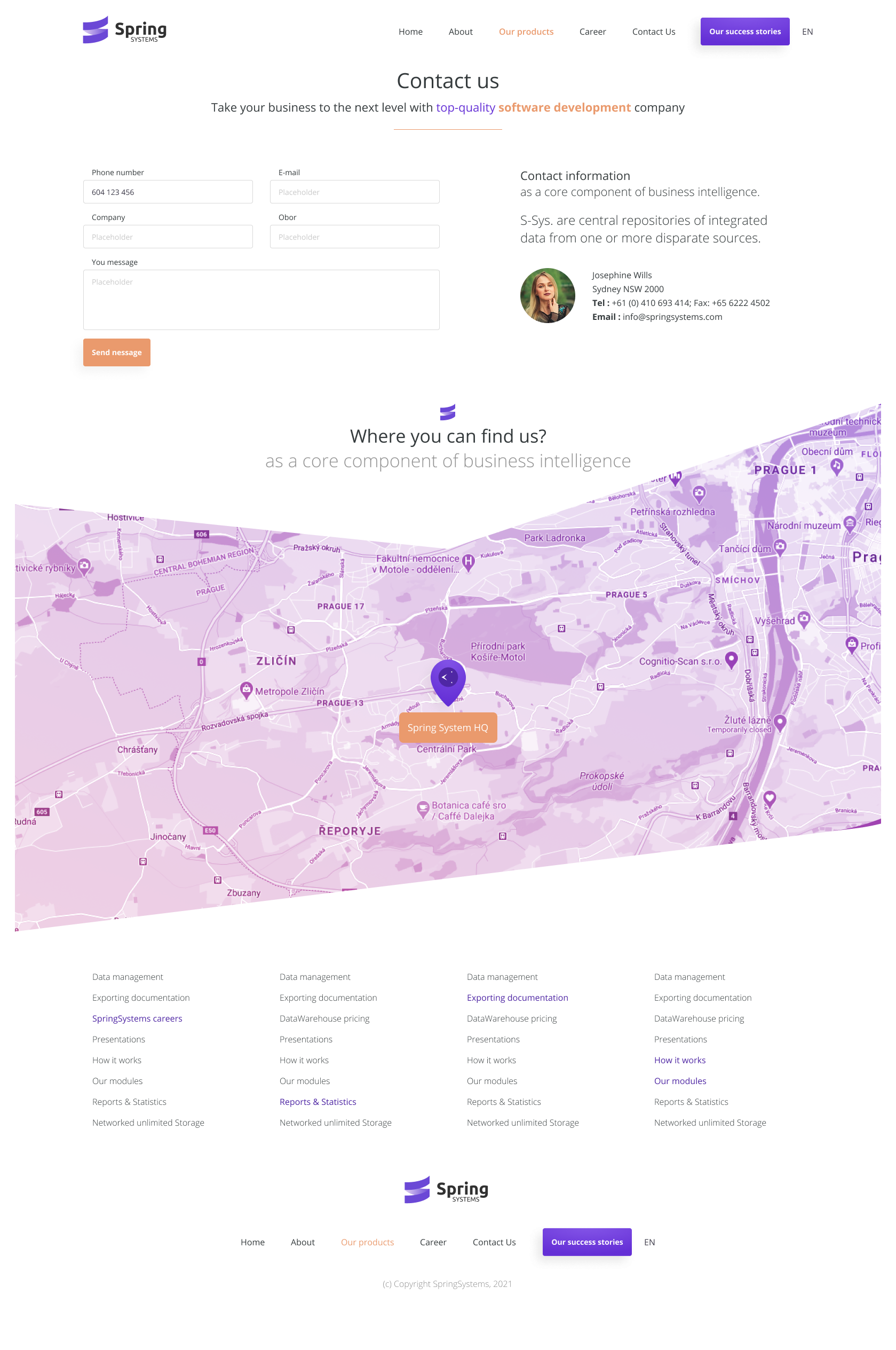 Contact page